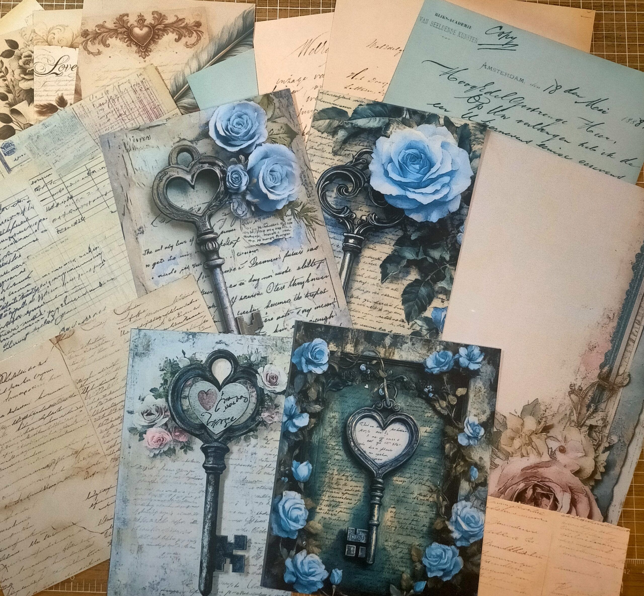 Colección física de tarjetas Azul para Journal