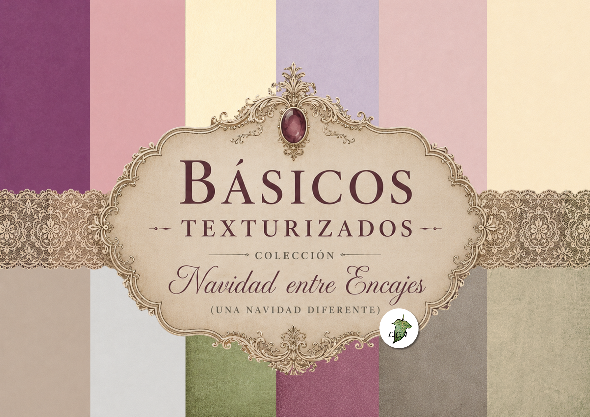 Básicos texturizados digitales Navidad entre encajes
